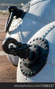 Close-Up Of big Metallic marine Buoys
