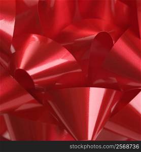Close-up of big red Christmas bow.