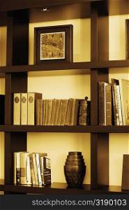 Close-up of books in shelves
