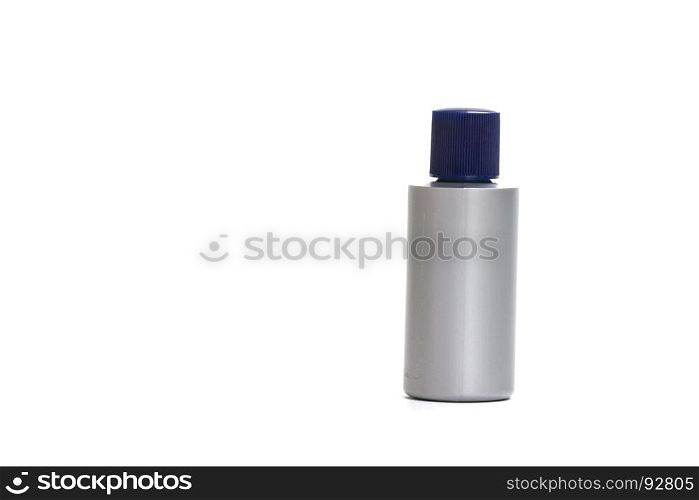 Close up of bottle cream Isolated on white background