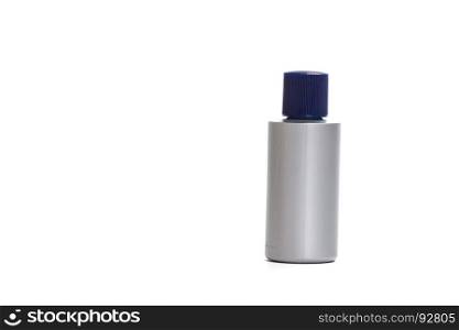 Close up of bottle cream Isolated on white background