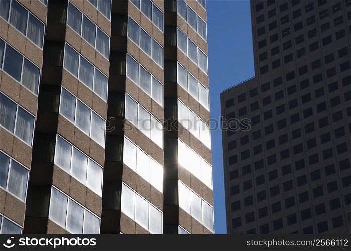 Close-up of buildings in downtown Atlanta, Georgia.