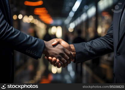 Close up of business handshake