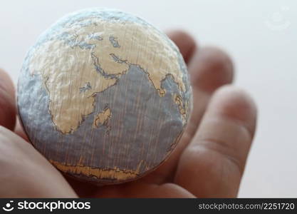 close up of businessman hand showing texture the world concept Elements of this image furnished by NASA