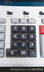 Close-up of calculator pushbuttons
