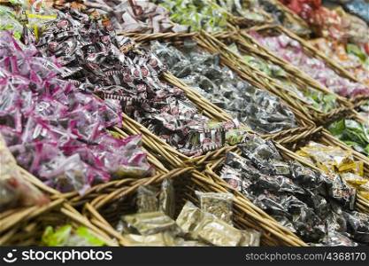 Close-up of candy at a market stall