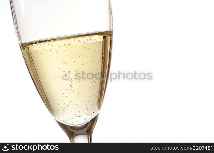 Close-up of champagne in a champagne flute