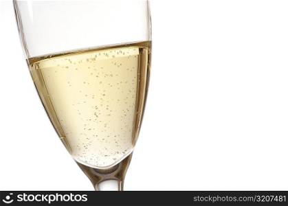 Close-up of champagne in a champagne flute
