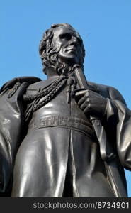 Close-up of Charles James Napier statue, Trafalgar Square, London, England