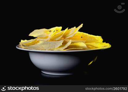 Close-up of chips in a bowl