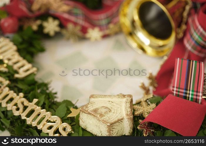 Close up of christmas decorations