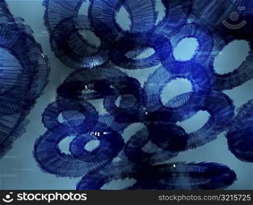 Close-up of circles on a blue background