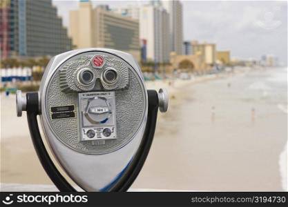 Close-up of coin operated binoculars, Daytona Beach, Florida, USA