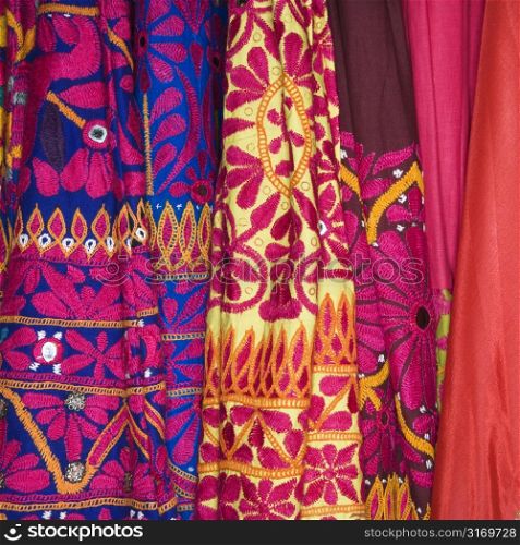 Close up of colorful fabric.