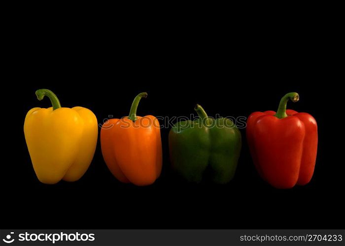 Close up of colorful, nutritious bell peppers