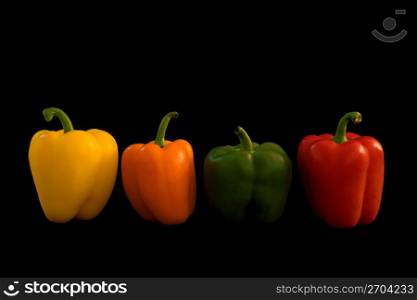 Close up of colorful, nutritious bell peppers