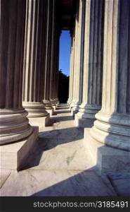 Close-up of columns of a government building, Lincoln Memorial, Washington DC, USA