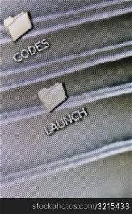Close-up of computer icons on a visual screen