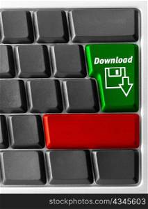 Close-up of Computer keyboard with &acute;Download&acute; key