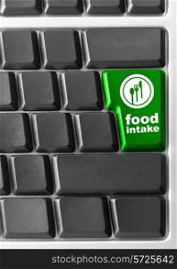 "Close-up of Computer keyboard, with "Food instant" key"