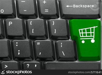 Close-up of Computer keyboard, with Shopping key