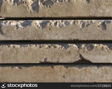 Close up of concrete plates surface on sunlight