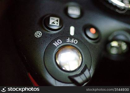Close-up of control buttons of a digital camera