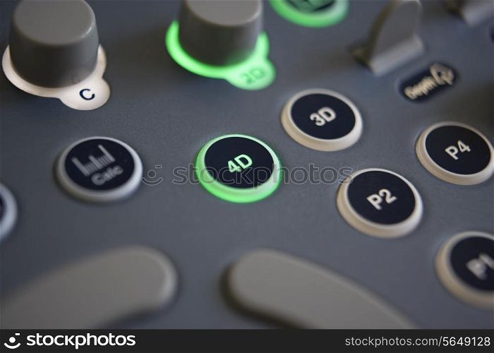Close Up Of Controls On 4D Ultrasound Machine