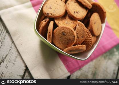 Close-up of cookies in bowl