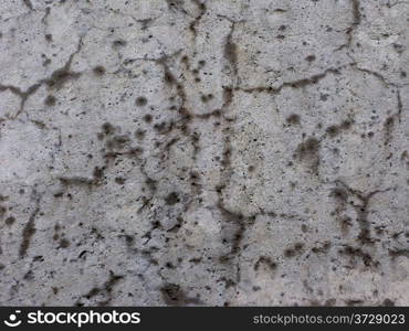 Close up of cracked concrete wall surface