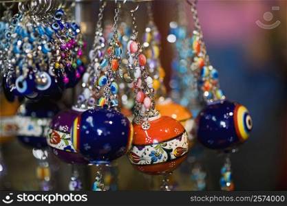 Close-up of decorative urns, Istanbul, Turkey