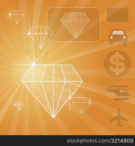 Close-up of diamond shaped diagrams