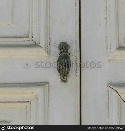 Close-up of door handle, Valparaiso, Chile