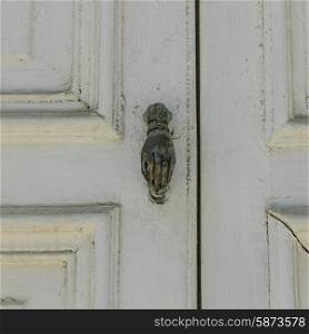 Close-up of door handle, Valparaiso, Chile
