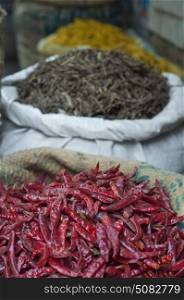 Close-up of dried chillies