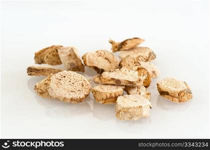 Close-up Of Dried Galangal. A Spice Used In Various Asian Cuisines