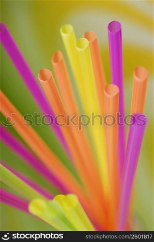 Close-up of drinking straws