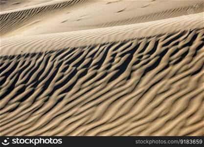 close-up of dunes, with the patterns and textures visible, created with generative ai. close-up of dunes, with the patterns and textures visible