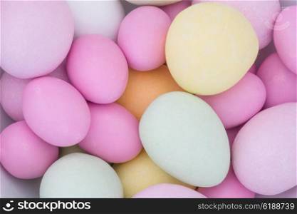 Close-up of easter eggs in various colors