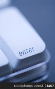 Close up of enter key on computer keyboard.