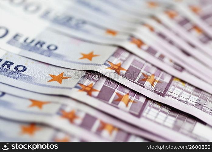 Close-up of Euro Dollars