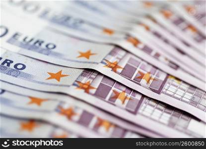 Close-up of Euro Dollars