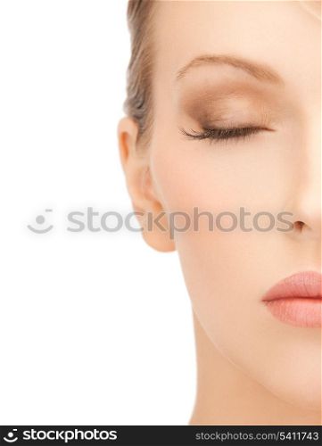 close up of face of beautiful young woman