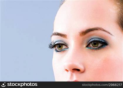Close up of face with beautiful makeup