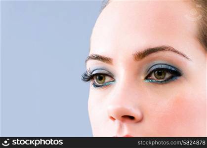 Close up of face with beautiful makeup