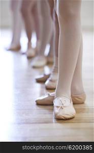 Close Up Of Feet In Children&rsquo;s Ballet Dancing Class
