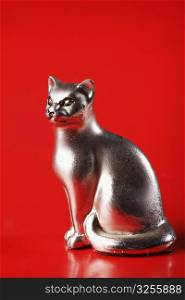 Close-up of figurine of a cat