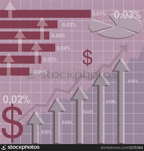 Close-up of financial graphs