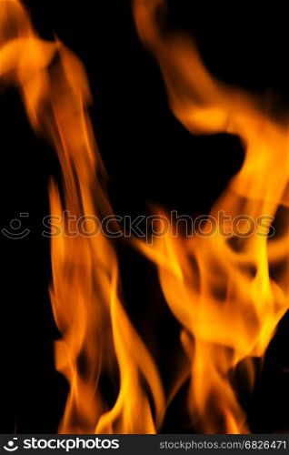 close up of fire and flames on a black background