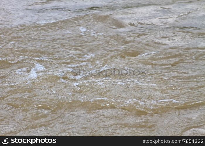 close up of flooding river after a storm
